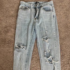 Light Wash Denim Ripped Jeans Size Medium